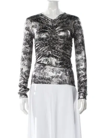 Pre-owned Isabel Marant Silk Printed Top In Green