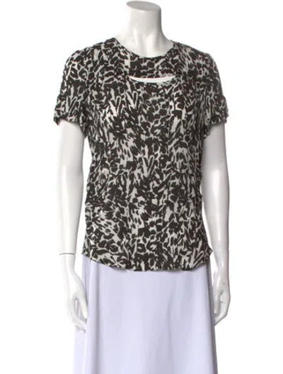 Pre-owned Isabel Marant Silk Printed T-shirt In Black