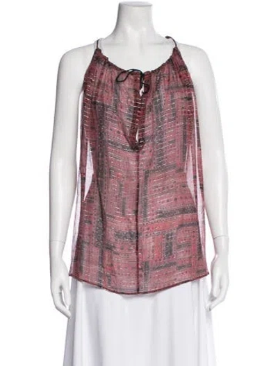 Pre-owned Isabel Marant Silk Printed Tunic In Pink
