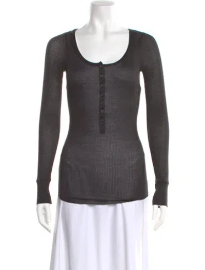 Pre-owned Isabel Marant Silk Scoop Neck Top In Black