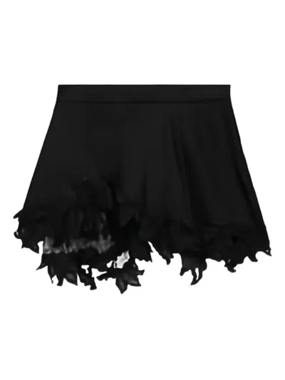 Isabel Marant Silk Skirt With Lace In Black