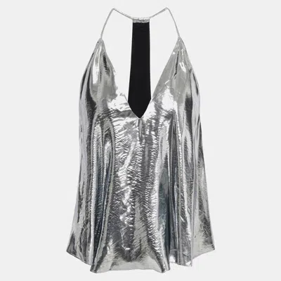 Pre-owned Isabel Marant Silk Sleeveless Top 34 In Silver