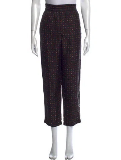 Pre-owned Isabel Marant Silk Straight Leg Pants In Black