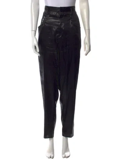 Pre-owned Isabel Marant Silk Straight Leg Pants In Black