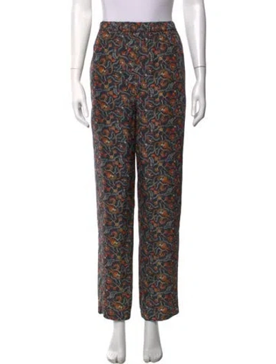 Pre-owned Isabel Marant Silk Straight Leg Pants In Black