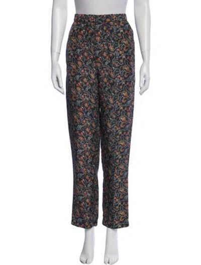 Pre-owned Isabel Marant Silk Straight Leg Pants In Blue