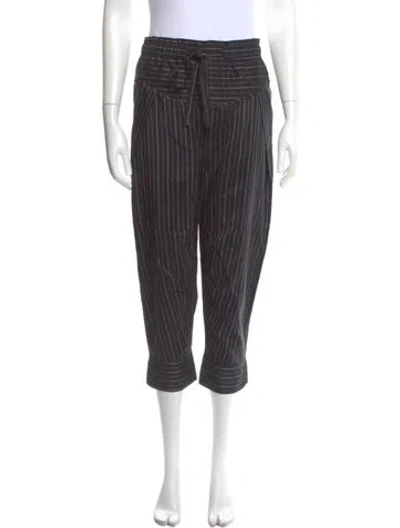Pre-owned Isabel Marant Silk Straight Leg Pants In Gray