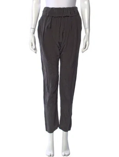 Pre-owned Isabel Marant Silk Straight Leg Pants In Gray