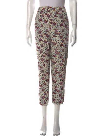 Pre-owned Isabel Marant Silk Straight Leg Pants In Neutral