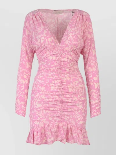ISABEL MARANT SILK STRETCH DRESS PRINT ALL-OVER