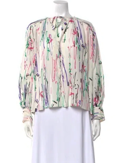 Pre-owned Isabel Marant Silk Striped Blouse In Neutral