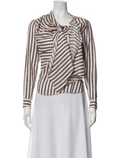 Pre-owned Isabel Marant Silk Striped Blouse In Neutral