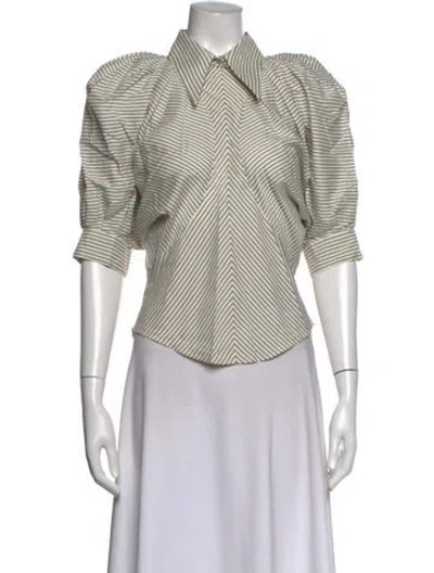 Pre-owned Isabel Marant Silk Striped Blouse In Neutrals