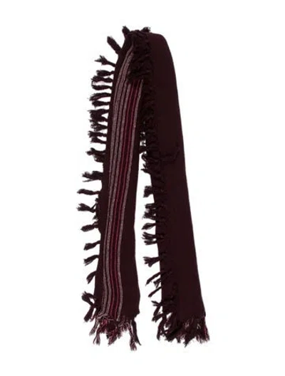 Pre-owned Isabel Marant Silk Striped Scarf In Burgundy