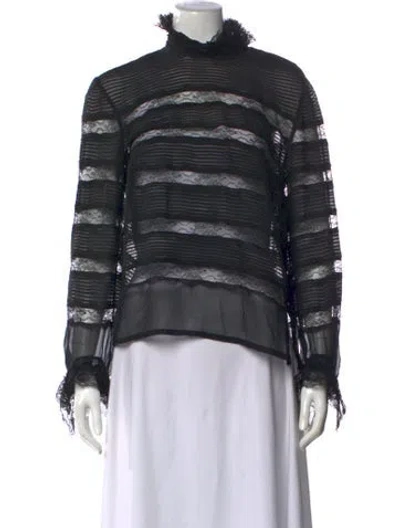 Pre-owned Isabel Marant Silk Striped Sweater In Black