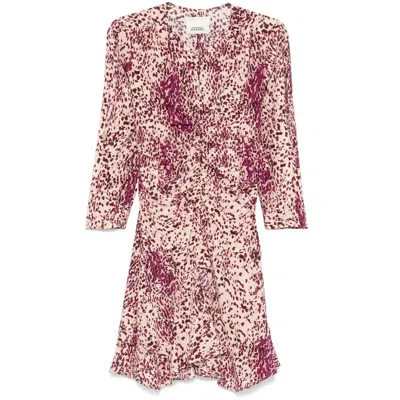 Isabel Marant Octavia Mini Dress In Purple/pink