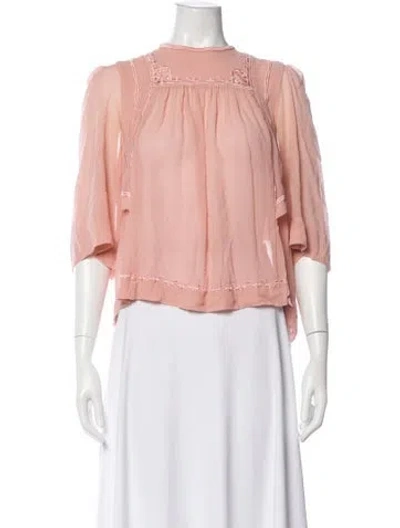 Pre-owned Isabel Marant Silk Three-quarter Sleeve Blouse In Pink