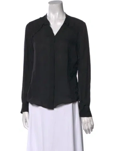 Pre-owned Isabel Marant Silk V-neck Blouse In Black