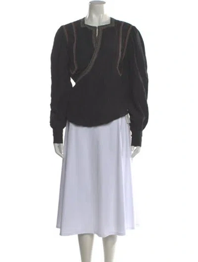 Pre-owned Isabel Marant Silk V-neck Blouse In Black