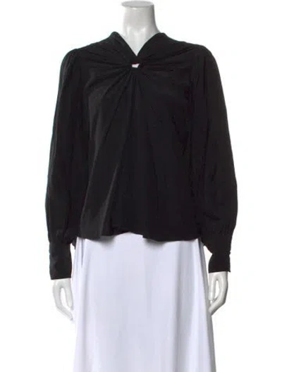 Pre-owned Isabel Marant Silk V-neck Blouse In Black