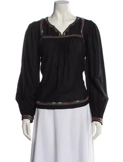 Pre-owned Isabel Marant Silk V-neck Blouse In Blue