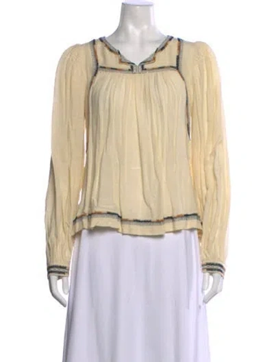 Pre-owned Isabel Marant Silk V-neck Blouse In Blue