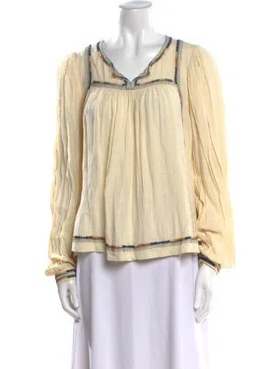 Pre-owned Isabel Marant Silk V-neck Blouse In Neutral