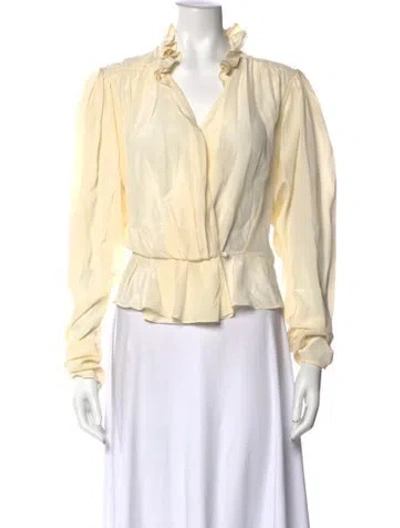Pre-owned Isabel Marant Silk V-neck Blouse In Neutral