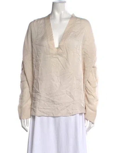 Pre-owned Isabel Marant Silk V-neck Top In Grey