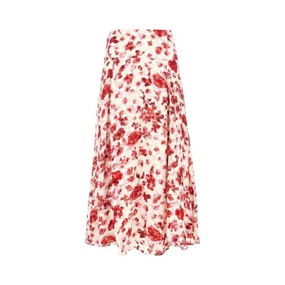 Isabel Marant Hilza Floral-print Chiffon Midi Skirt In Red