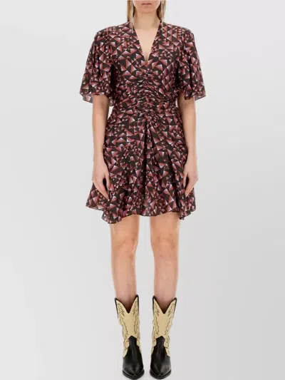 Isabel Marant Silk-blend Mini Dress In Blue