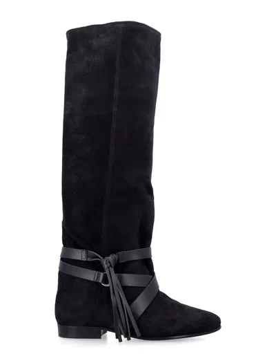 ISABEL MARANT ISABEL MARANT SILMON BLACK SUEDE BOOTS