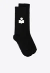 Isabel Marant Logo Knit Socks In Black