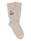 Isabel Marant Siloki Logo-ribbed Socks In Gray