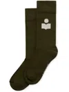 Isabel Marant Siloki Logo-intarsia Socks In Green