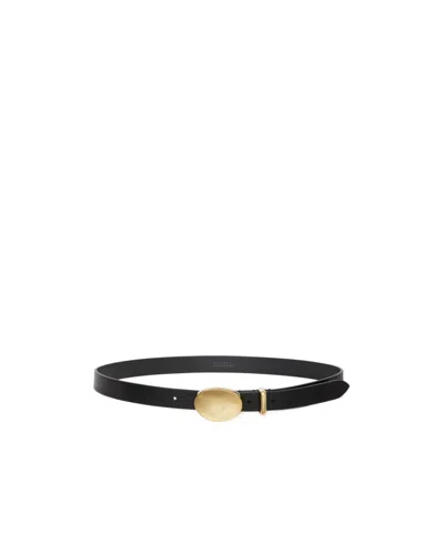 Isabel Marant Silvana Oval Buckled Belt In Black