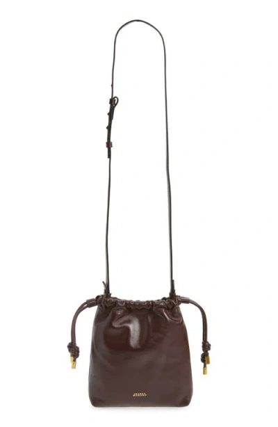 Isabel Marant Silven Mini Leather Tote In Burgundy