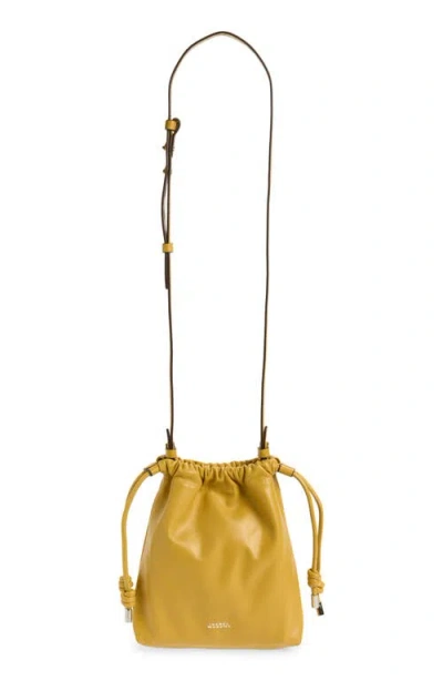 Isabel Marant Silven Mini Leather Tote In Golden Yellow