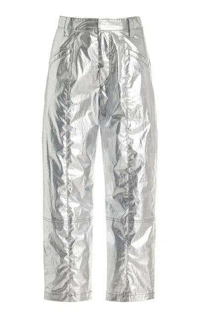 Isabel Marant Anea Metallic Cotton-blend Trousers