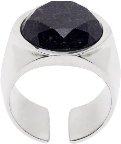 Isabel Marant Silver Alto Ring In Navy