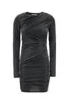 Isabel Marant Mini Dress With Long Sleeves And Ruched Detailing In Black