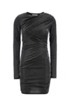 Isabel Marant Mini Dress With Long Sleeves And Ruched Detailing In Gray