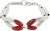 Isabel Marant Silver Sahale Bracelet In Orange/silver