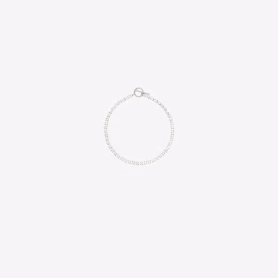 Isabel Marant Silver Tone Crystal Tennis Necklace