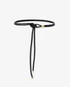 Isabel Marant Adjustable Knot Detail Belt With Metal Tips In Black And Gold