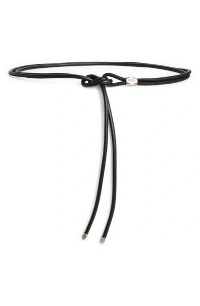 Isabel Marant Silvia Leather Belt In Black/ Silver