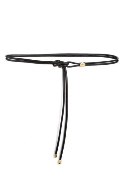 Isabel Marant Silvia Leather Belt In Black/gold