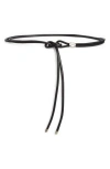 Isabel Marant Adjustable Knot Detail Belt With Metal Tips In Black/silver