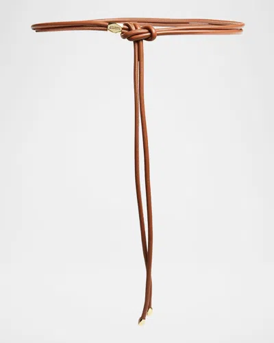 Isabel Marant Silvia Tie Leather Belt In Gold