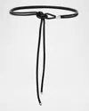 Isabel Marant Adjustable Knot Detail Belt With Metal Tips In Black Silver